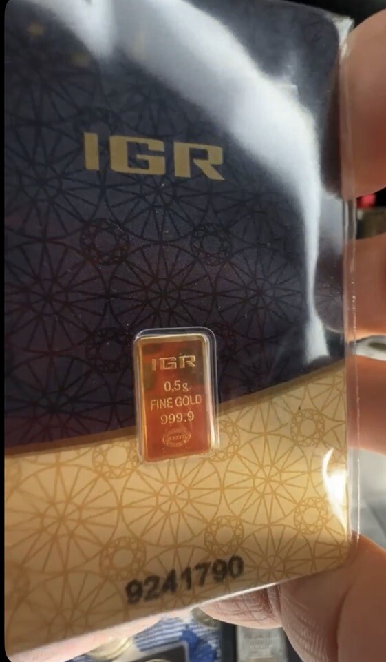 0.5 gram IGR Gold Bar – Istanbul Gold Refinery – 999.9 Fine in Sealed Assay -RME