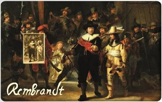 Nightwatch By Rembrandt 1/1000 Oz 999 Gold Coin Bar card