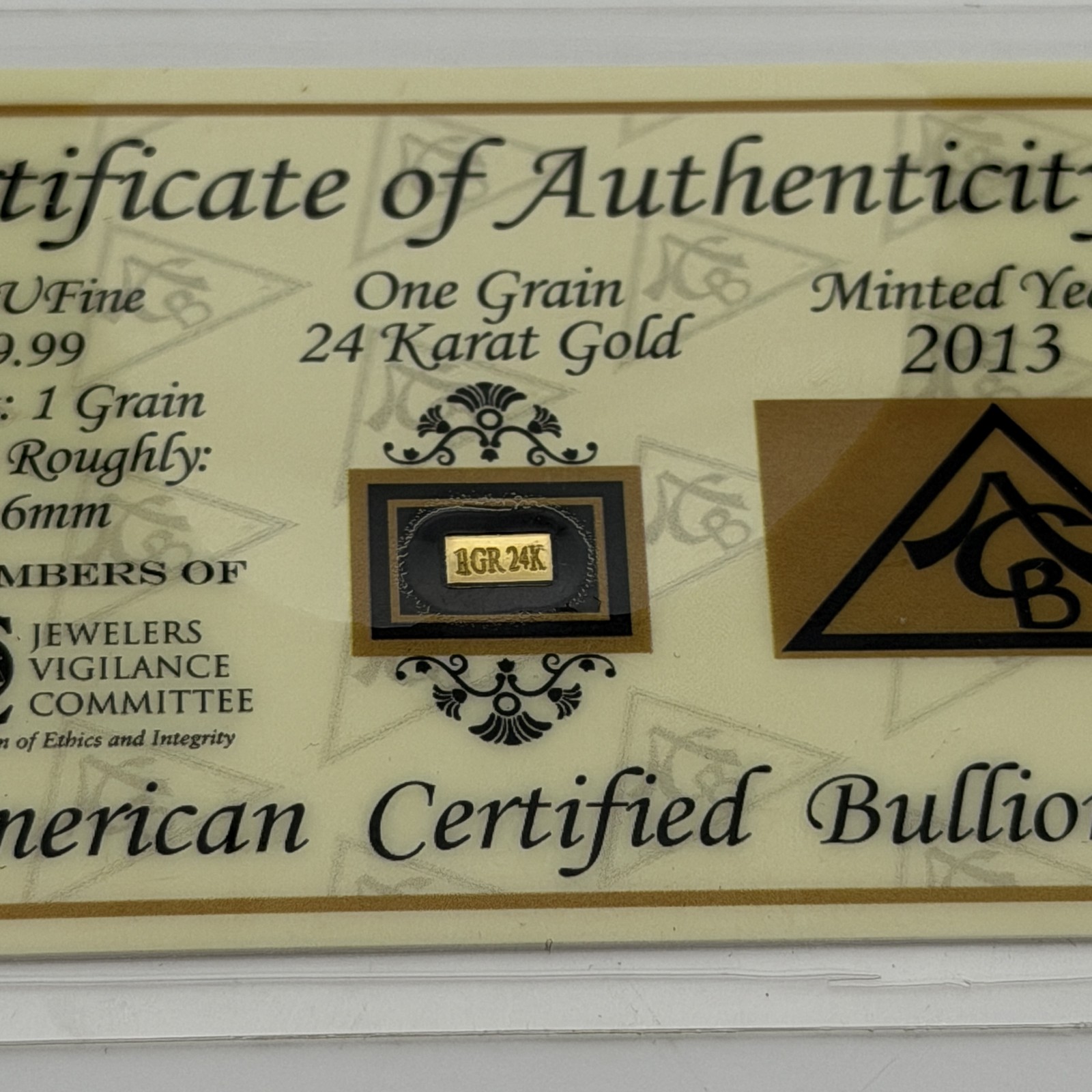 ACB Gold Silver Platinum 1GRAIN Combo Pack BULLION Bars w/COA’s