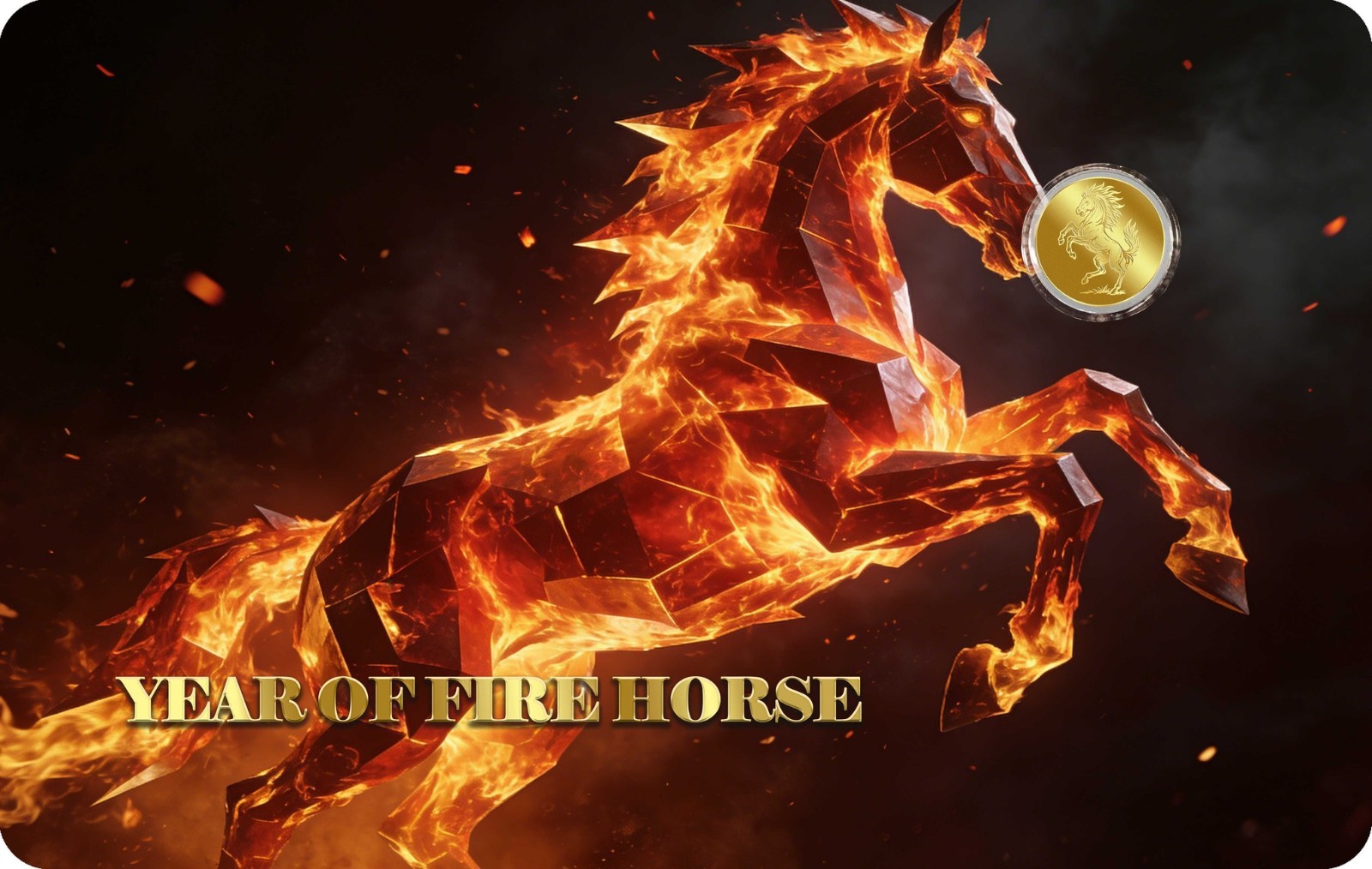 2026 Liberia Year of the Fire Horse 1/1000 oz Gold Coin in Card (9,999 Mintage)
