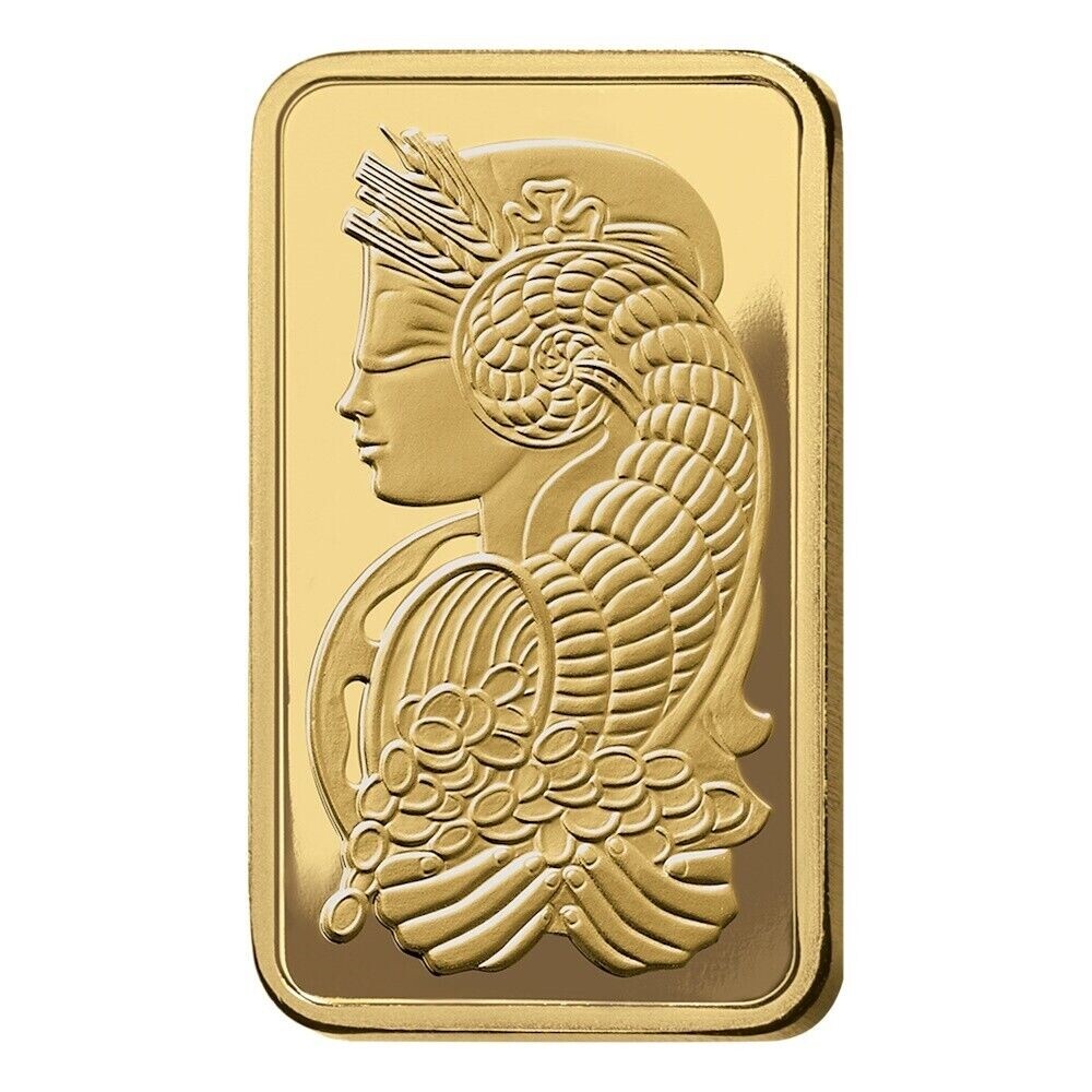Lot of 5 – 1 gram Gold Bar PAMP Suisse Fortuna .9999 Fine Gold – In Sealed Assay