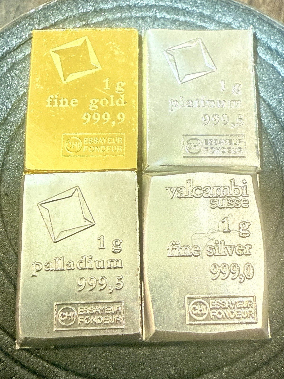 1 Gram Gold Platinum Palladium Silver Gram From CombiBar Lot 4g Total (4x1g)