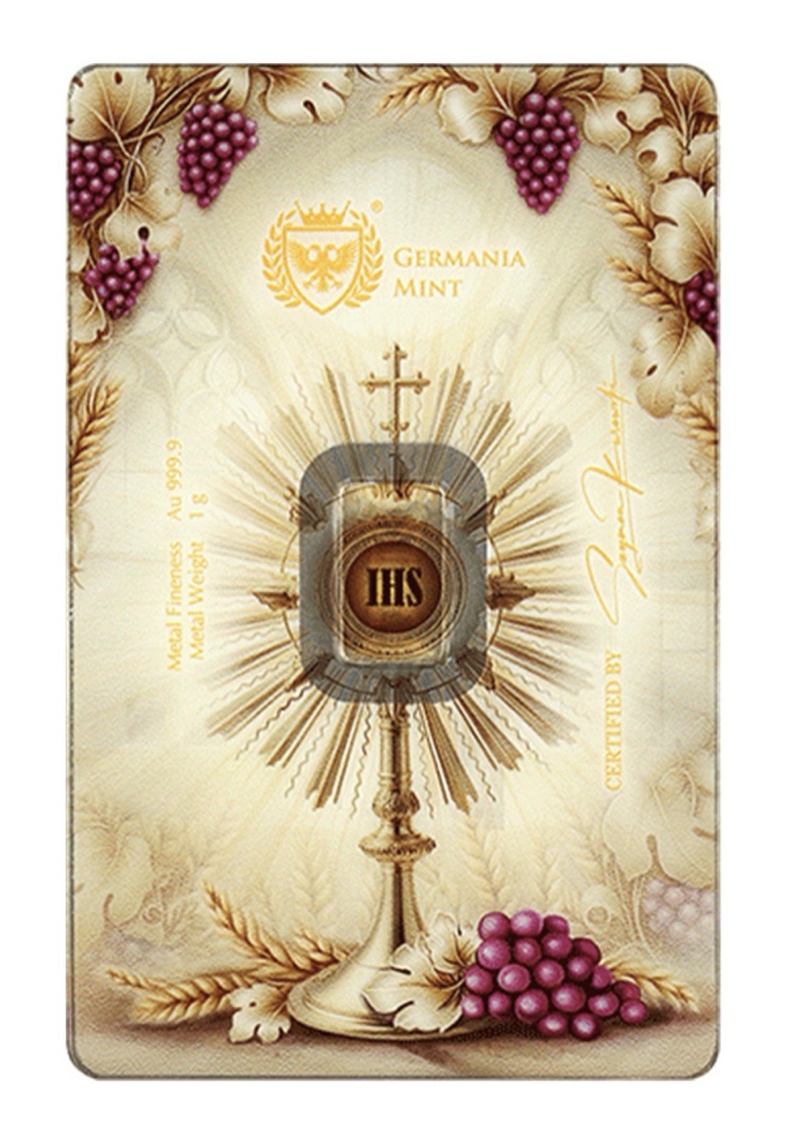 Germania Mint First Holy Communion Minted 1g 24K Gold Bar Packed in Safepack✝️🙏