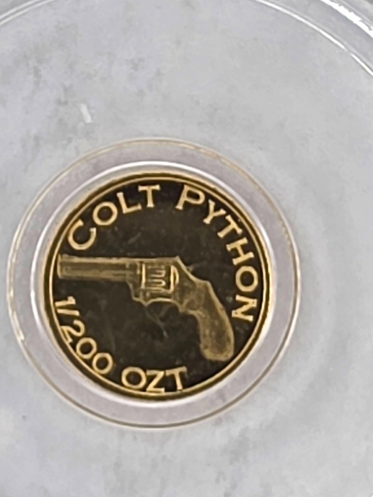 1/200 oz .999 Fine Gold Round – Colt Python Revolver Design – Mini Gold Bullion