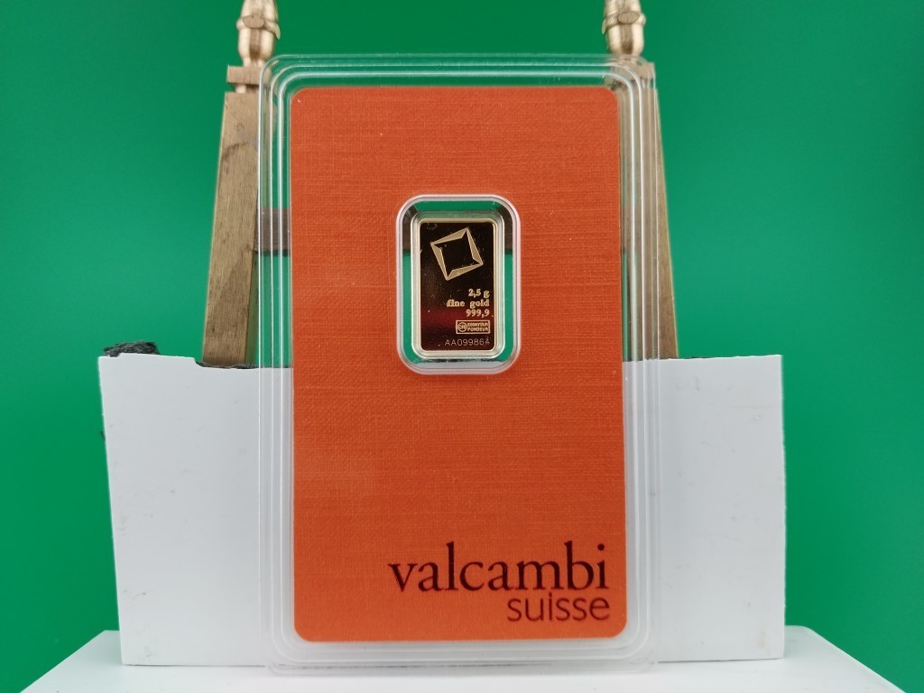 2.5 gram Gold Bar – Valcambi Suisse – 999.9 Fine in Sealed Assay ~ 1 piece