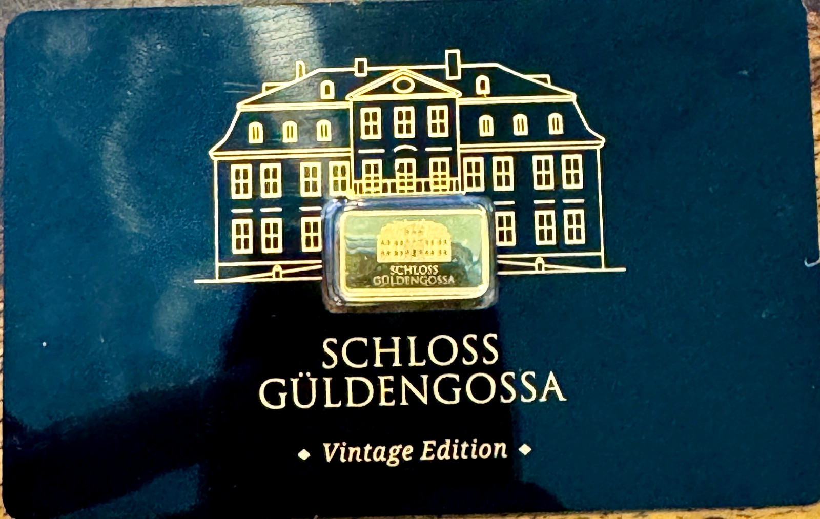 Geiger Schloss Guldengossa Vintage Edition Carded Gold Bar .5 Gram .999 Fine