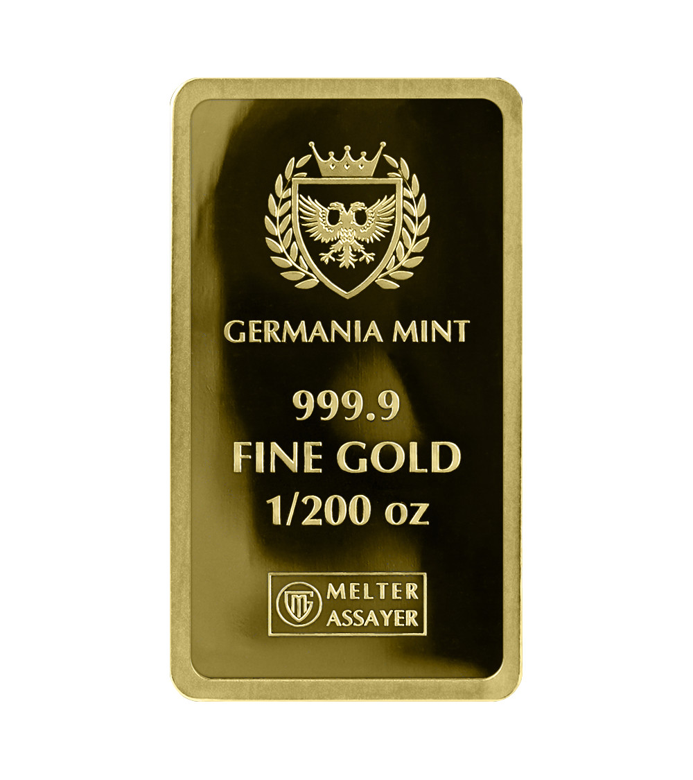 Germania Mint Lady Germania Minted 1/200 oz Gold Bar in Assay Card