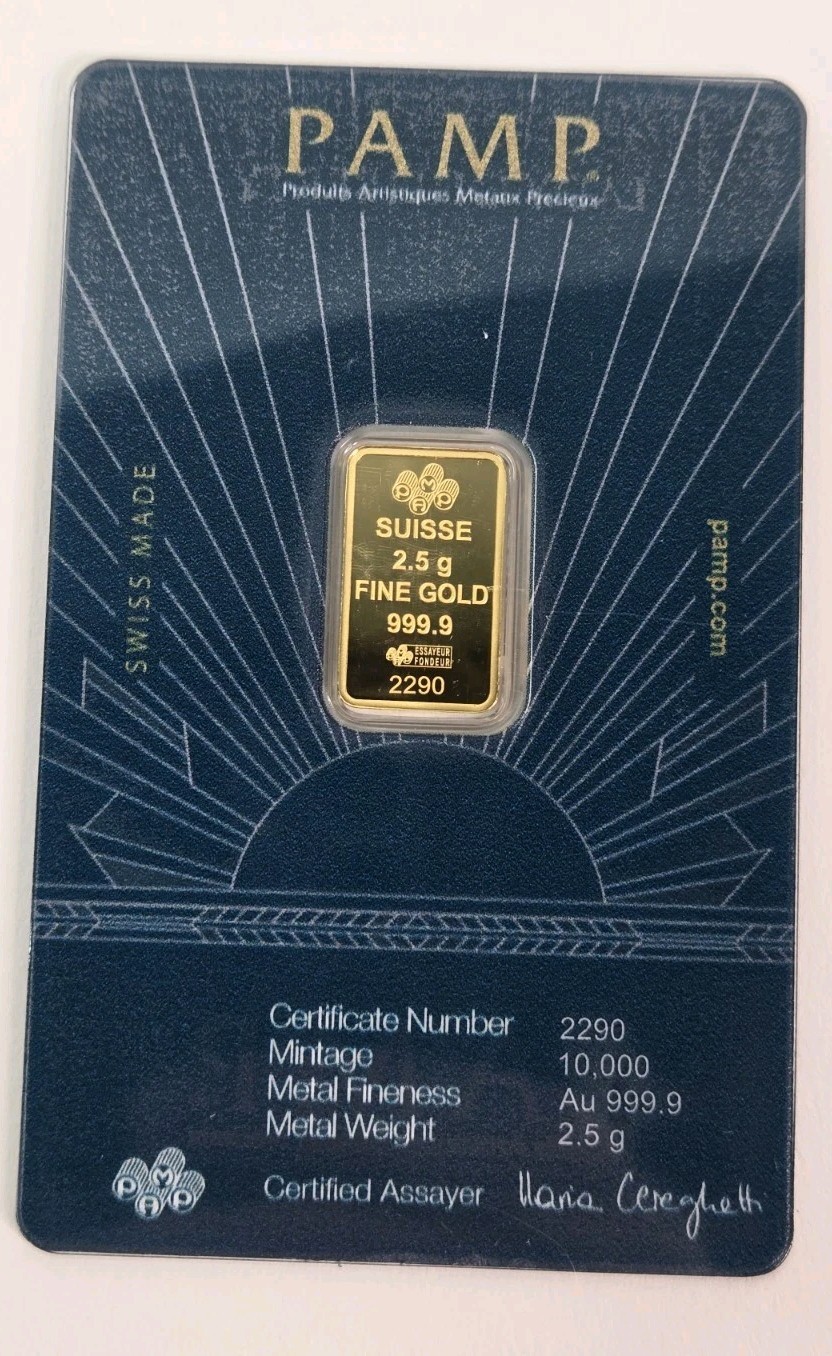 Pamp Suisse Lady Liberty 2.5 Gram Gold Bar – w/ Assay Card