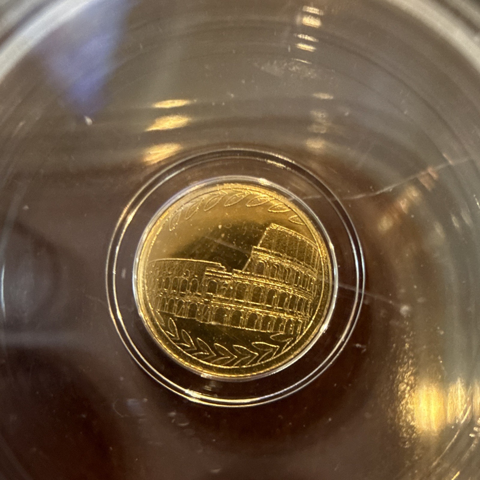ICG MS70 Colosseum ND 1/500th oz Gold Round Total Gold Content