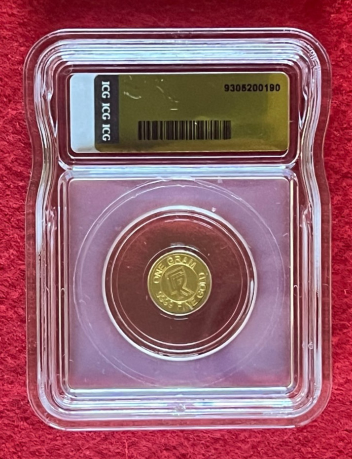 💥💥 Clean Ripz 1 Gram .9999 Fine Gold Coin – ICG Slabbed MS70PL 💥💥