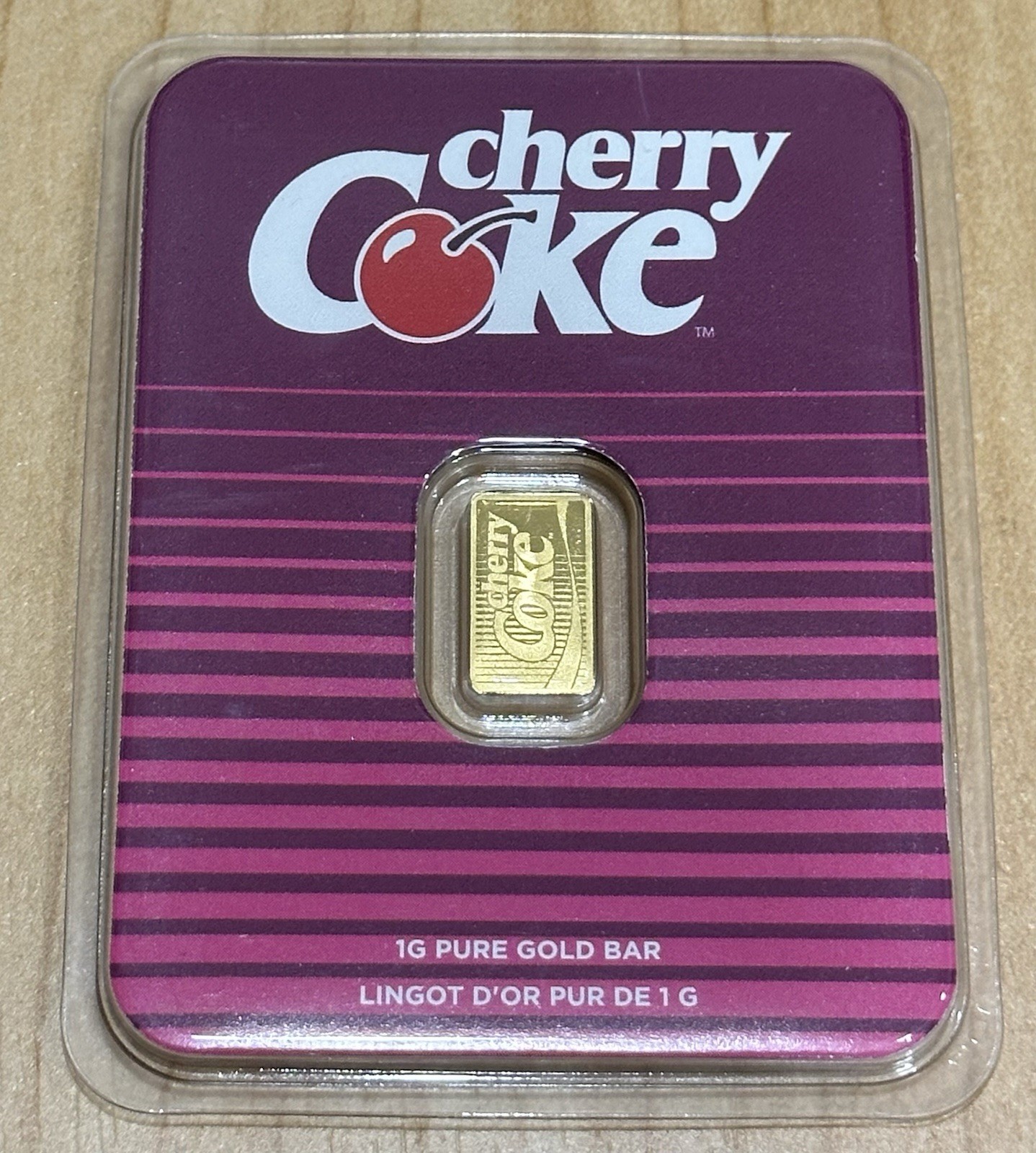 CHERRY COKE 1g 1 Gram .999 Gold Bar in TEP 40th Anniversary NEW Mintage 5000