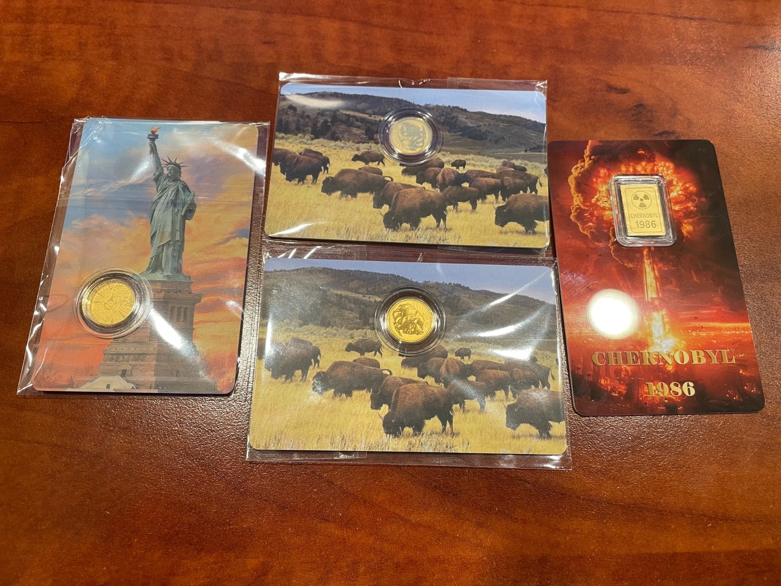 4 – 1/1000th oz. Fine Gold Rounds with COA