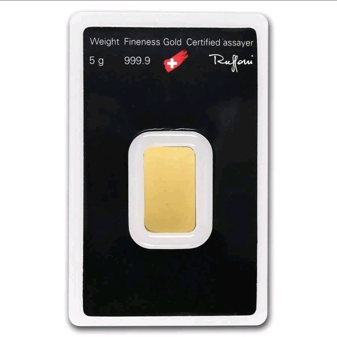 Gold Bullion Bar – Random Brand Name (w/Assay Card) .999 Pure 5 Gram 24k Fine