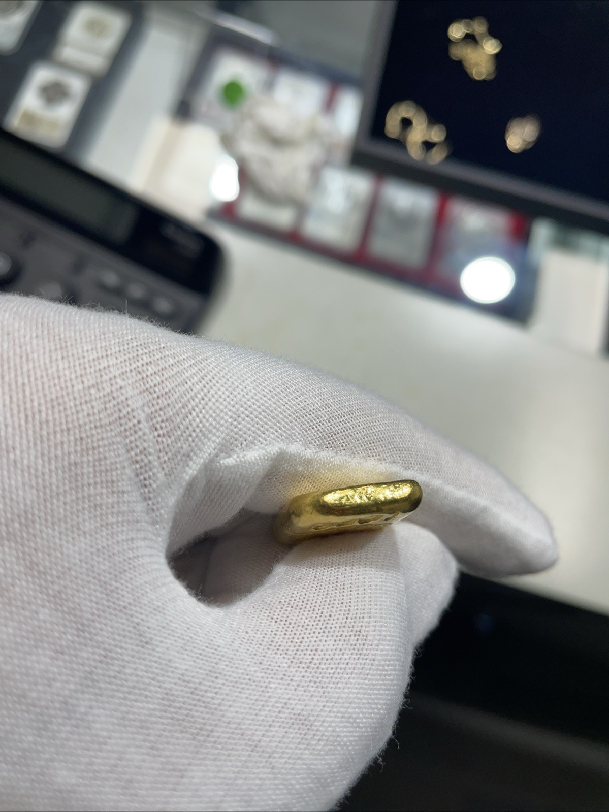 Rare Vintage King Fook 1 Tael Chinese Biscuit 24k Cast Gold Bar 1.2 Troy oz