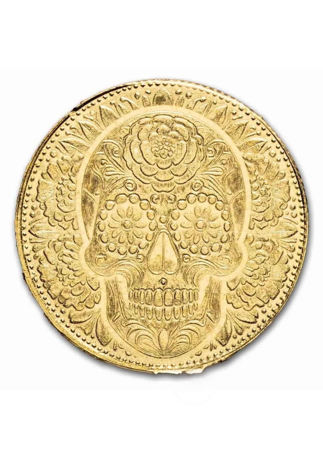 1/200th Ounce Gold 9999 Fine ~ Day of the Dead Rose Skull | Monarch Precious🪙