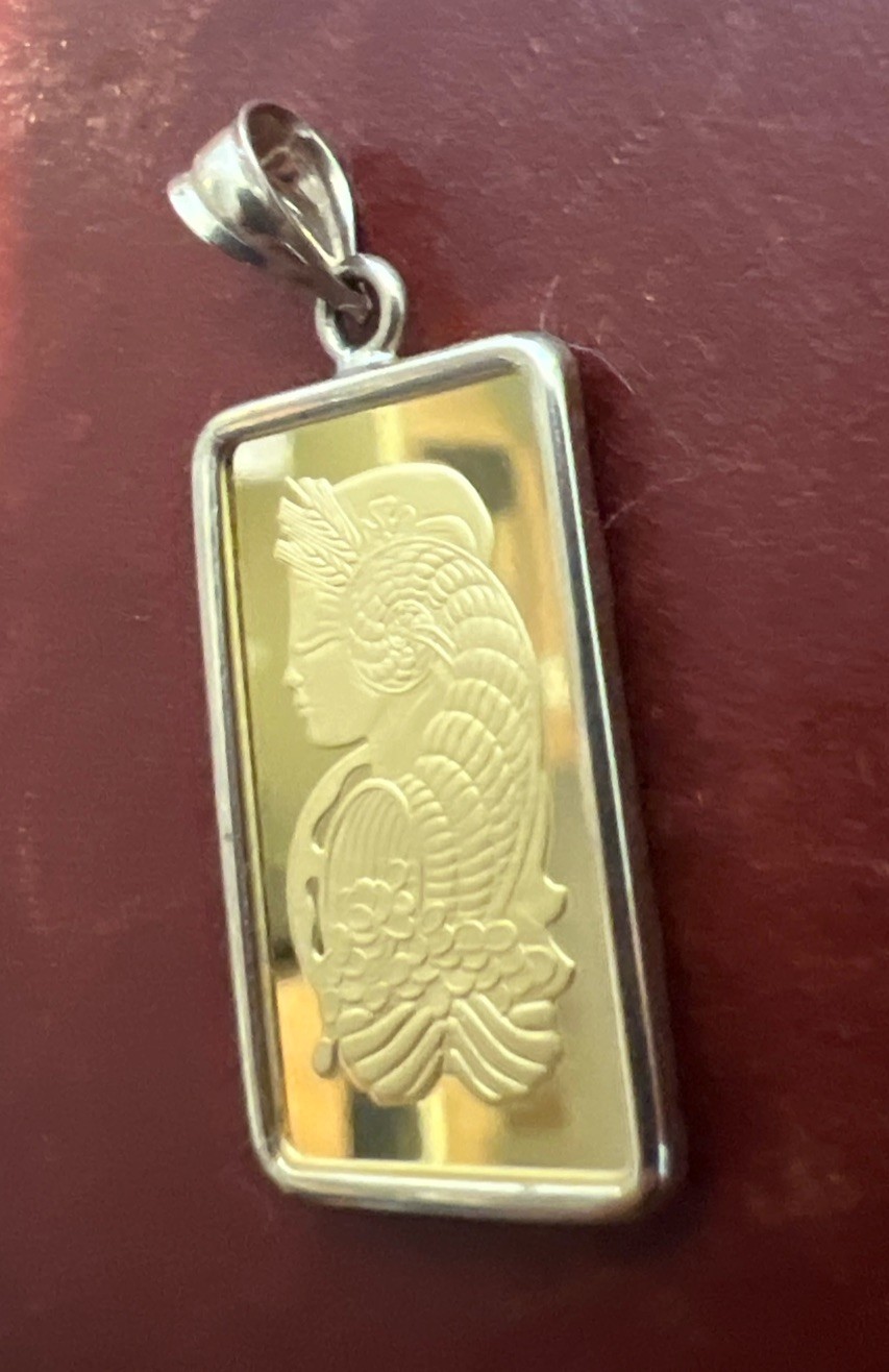 5 G. 999.9 GOLD PAMP LADY FORTUNA VERISCAN™ BAR & FREE WITH PURCHASE 14K BEZEL!