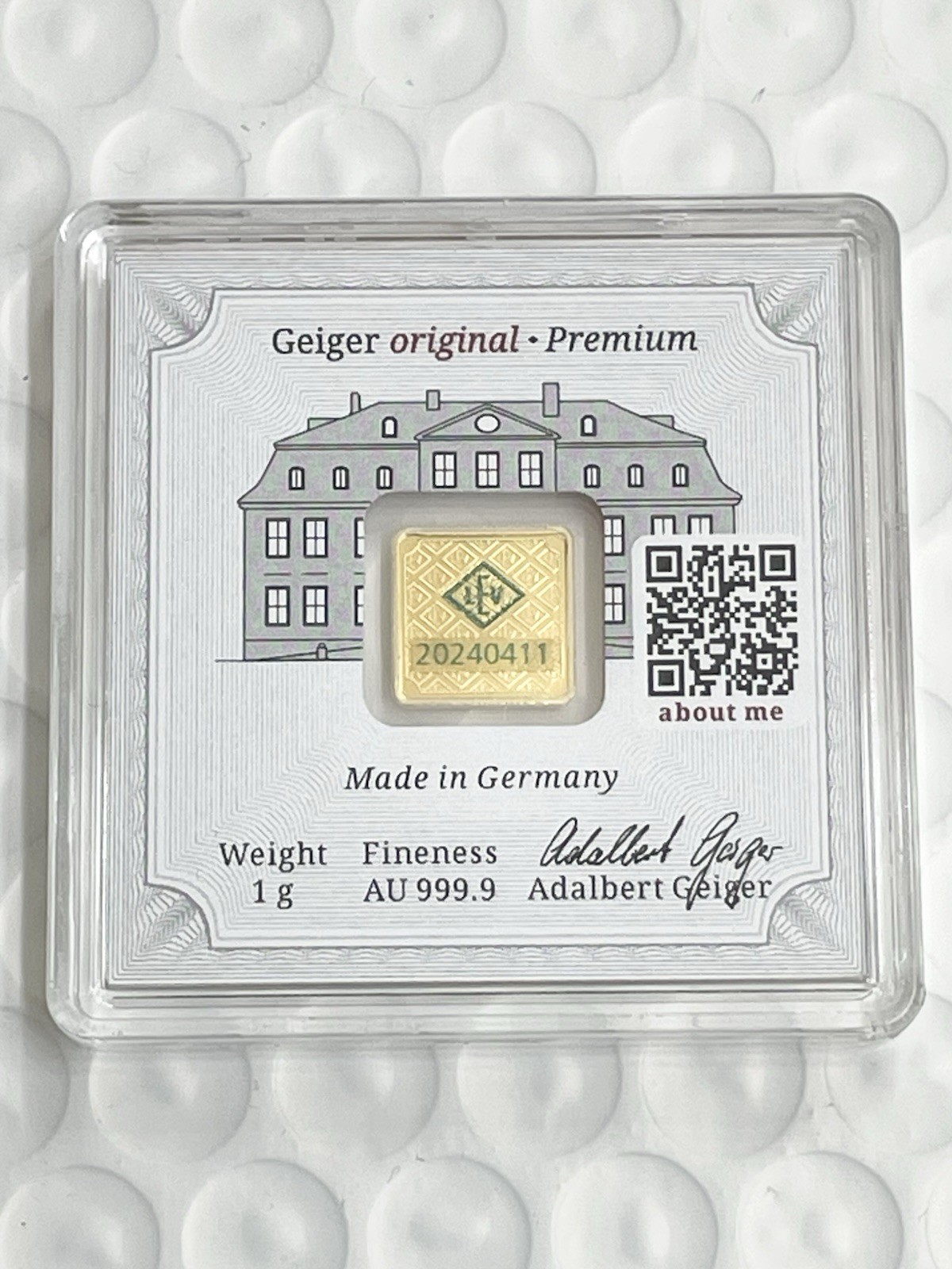Geiger 1 Gram Gold Bar .9999 Fine Assay Canada Flag Limited Edition 5000 Mintage