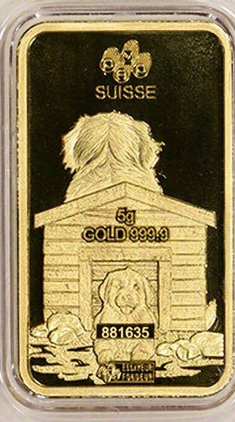 PAMP Suisse 5g Gold Year of the Dog – The Lunar Calendar Series. New in Assay