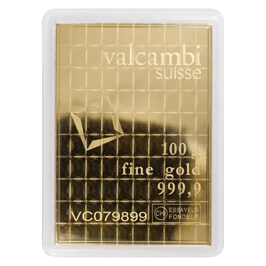 100 x 1 gram Gold Valcambi CombiBar™ with Assay Card