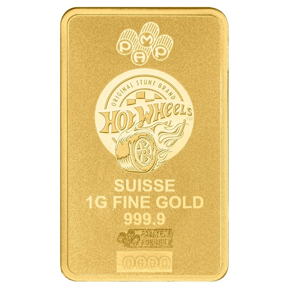 PAMP Suisse Hot Wheels Race to Win 1 Gram .9999 Fine Gold Bar – 5,000 Mintage