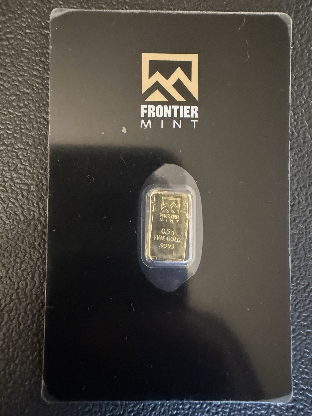 Frontier Mint .9999 Fine 1/2 Gram Gold Bar – In Assay Card – .5 Gram Bullion
