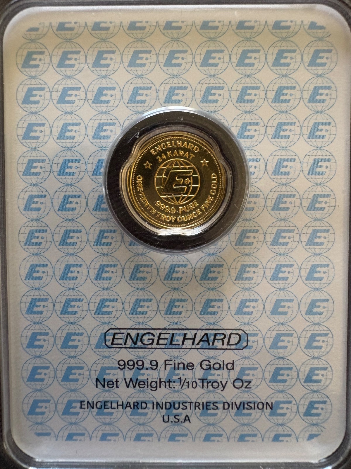 2025 Engelhard Gold 1/10 oz. – 999.9 Gold Prospector Round In Assay