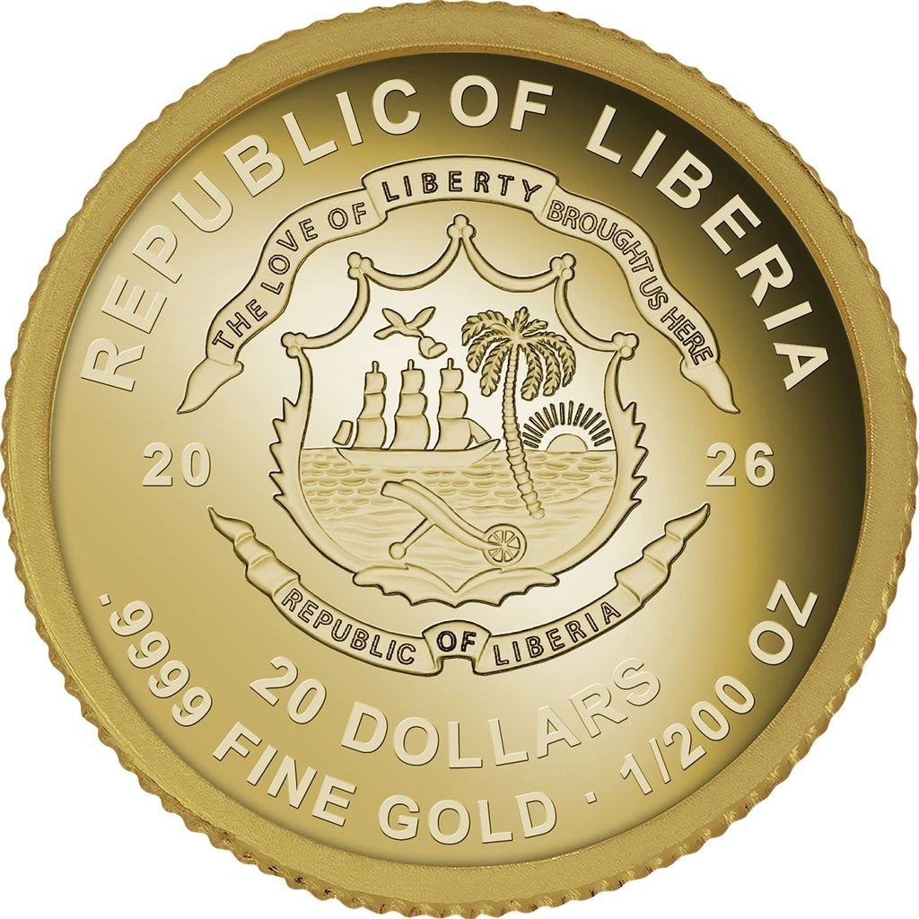 2026 Liberia Dracula 1/200oz 9999 Gold Coin in Capsule with COA Mintage 999