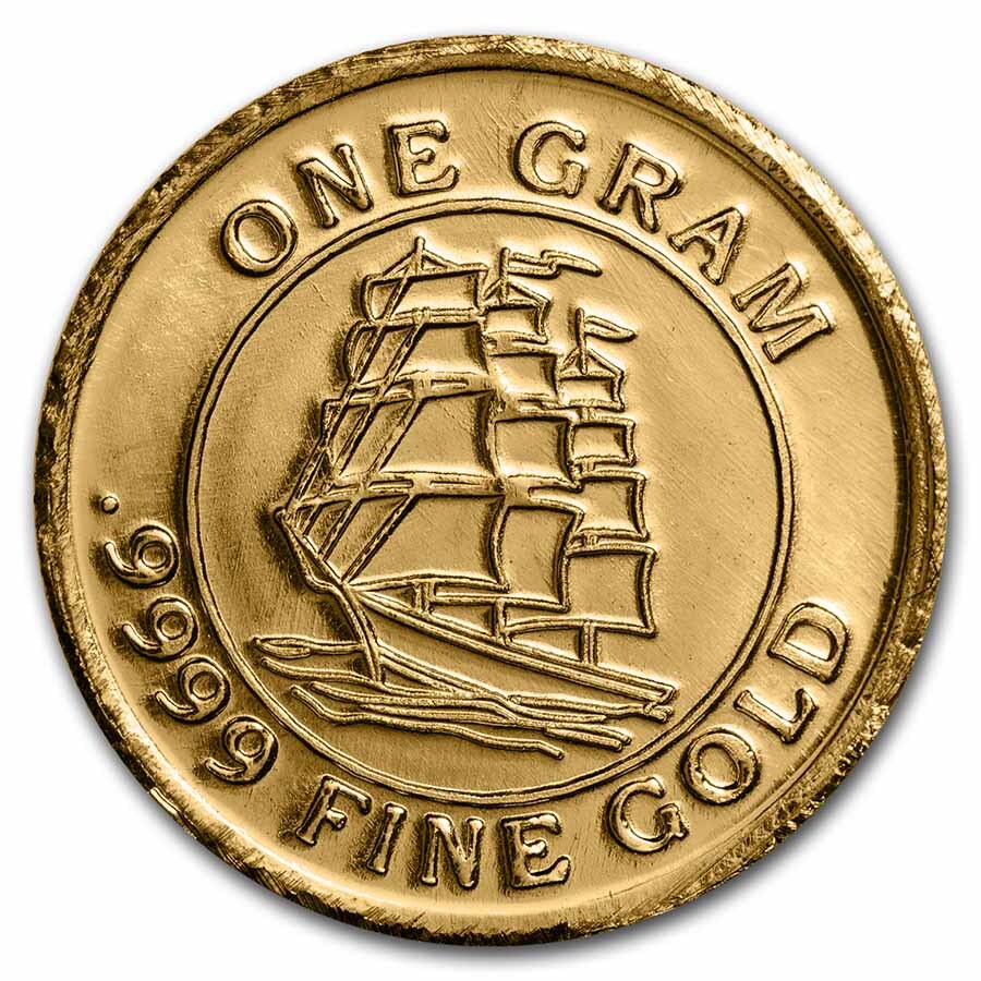 1 gram Gold Round – Ship at Sea