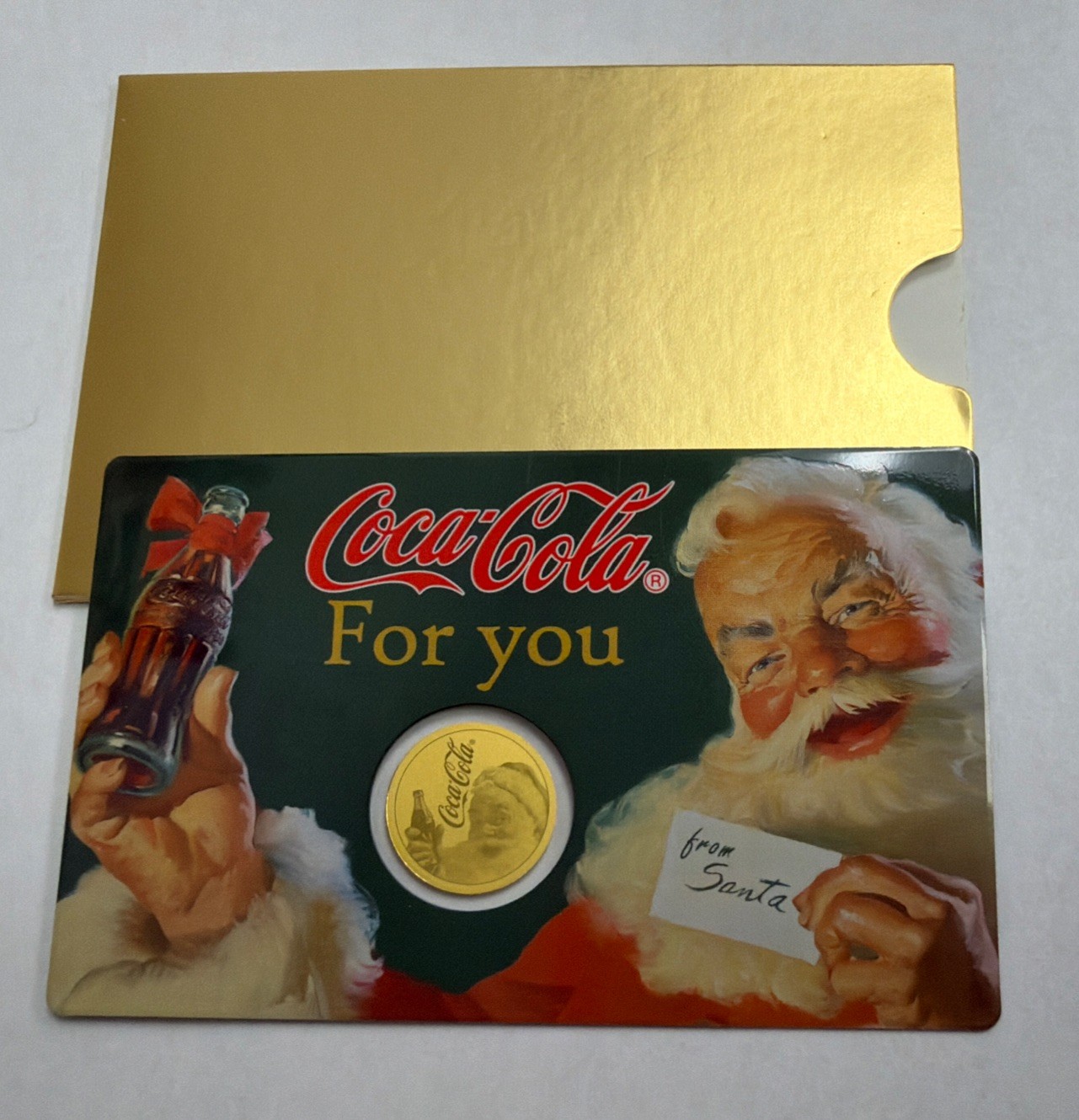 Coca-Cola Santa Christmas 1/1000 Oz .999 FINE Gold Coin Chad 3000 CFA Franc