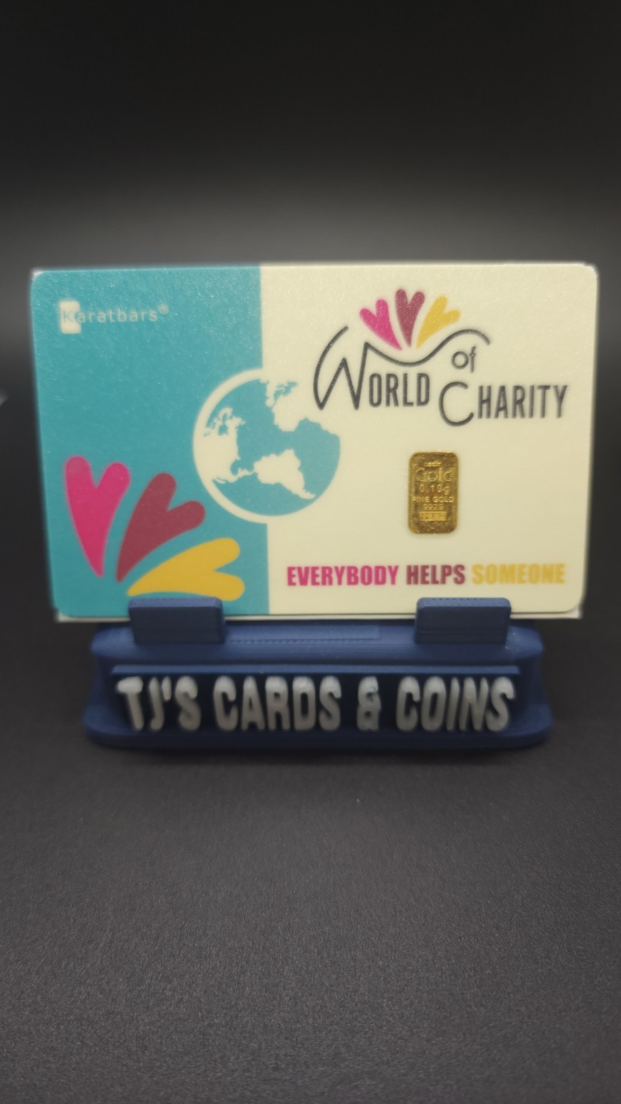 Karetbar .999 Fine Gold 0.10 gram Bar World Charity Everyone Helps FREE SHIPPING