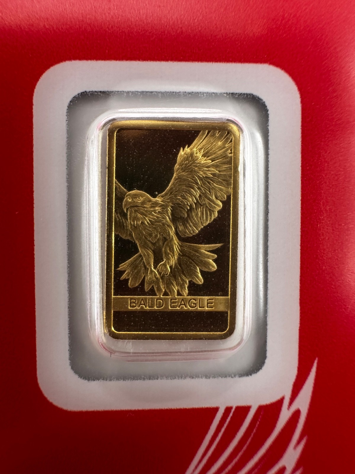 PAMP Suisse Bald Eagle 1g Gold Bar .999 Red Series Switzerland Goldbarren