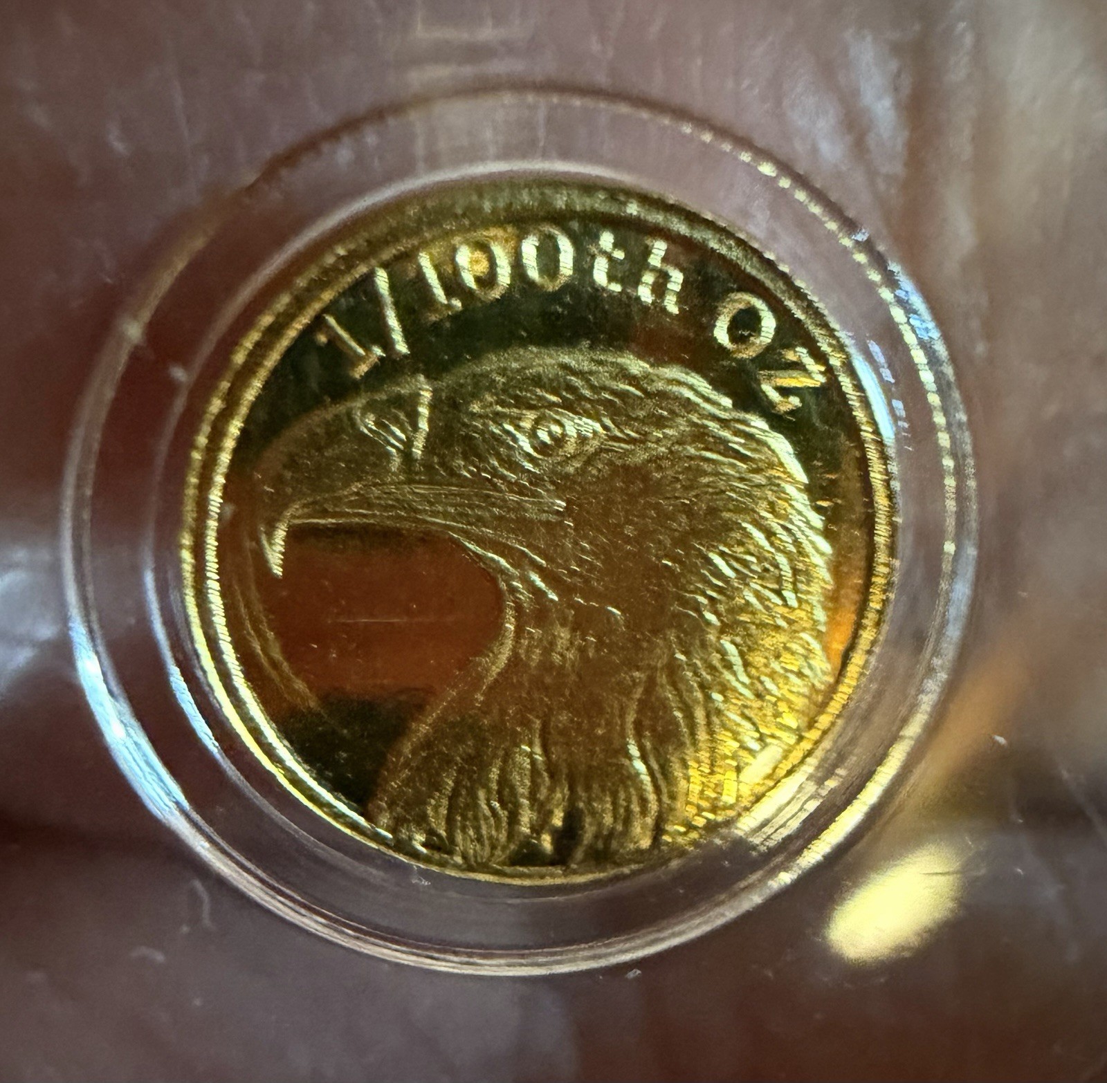 1/100 oz Gold Round: American Bald Eagle .9999 Fine