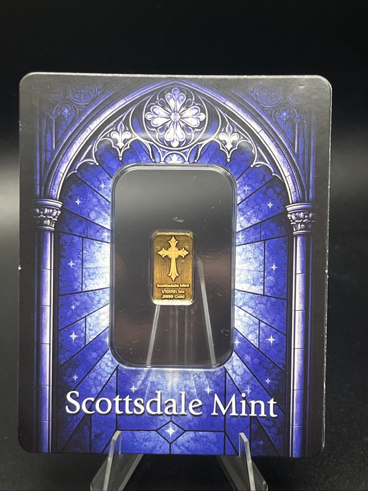 Scottsdale Mint Easter Cross (Certi-Lock®) 1/100 oz .9999 Gold Bullion Bar