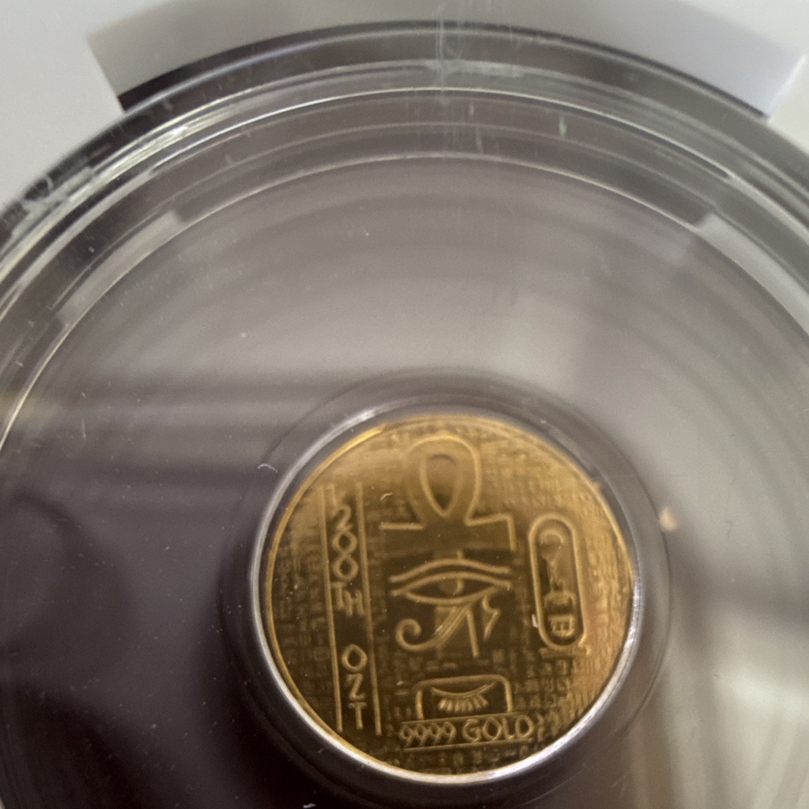 NGC MS70 Undated 1/200 oz Gold Round Egyptian King Tut Private Issue