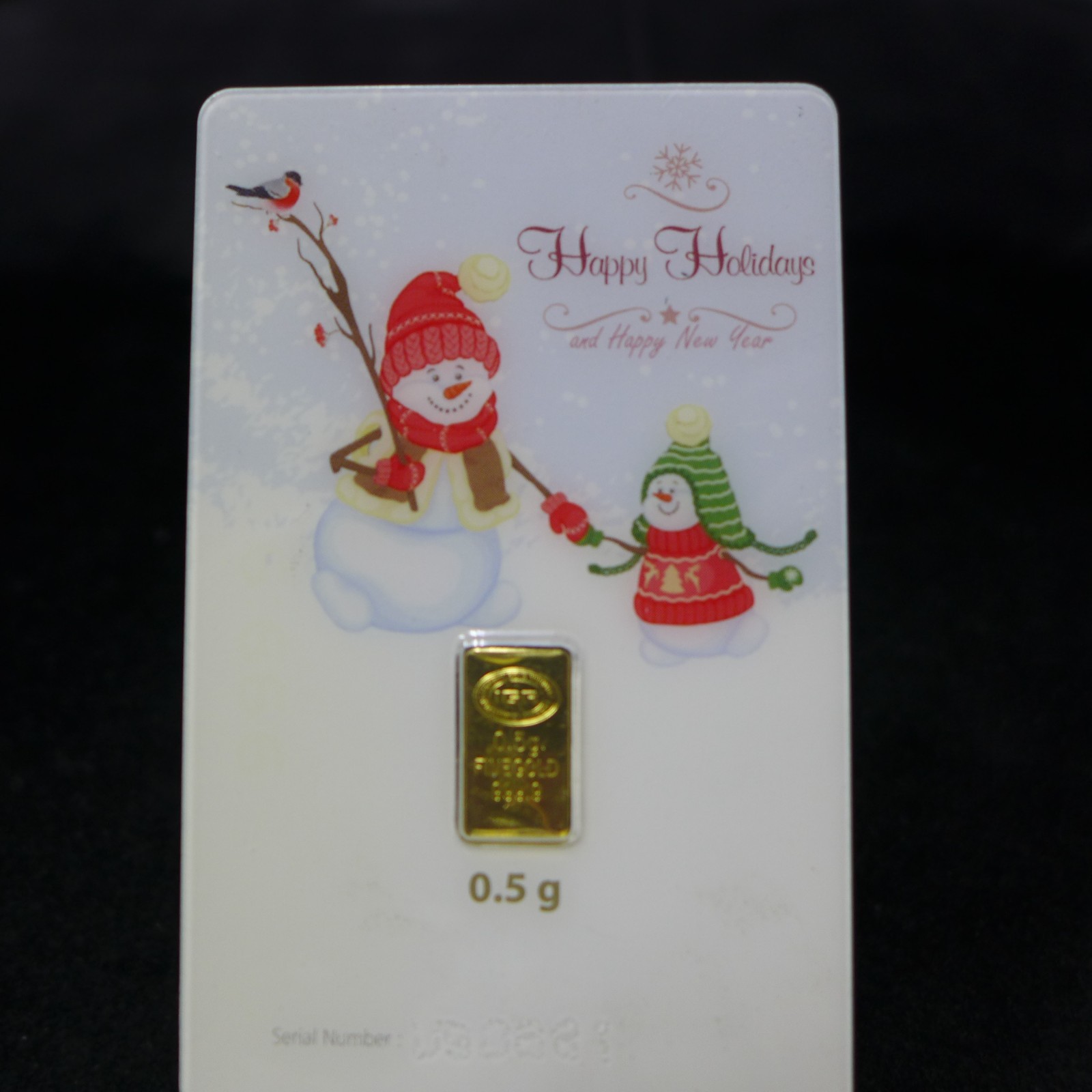 0.5 Gram Gold Bar IGR In Assay “Happy Holidays”
