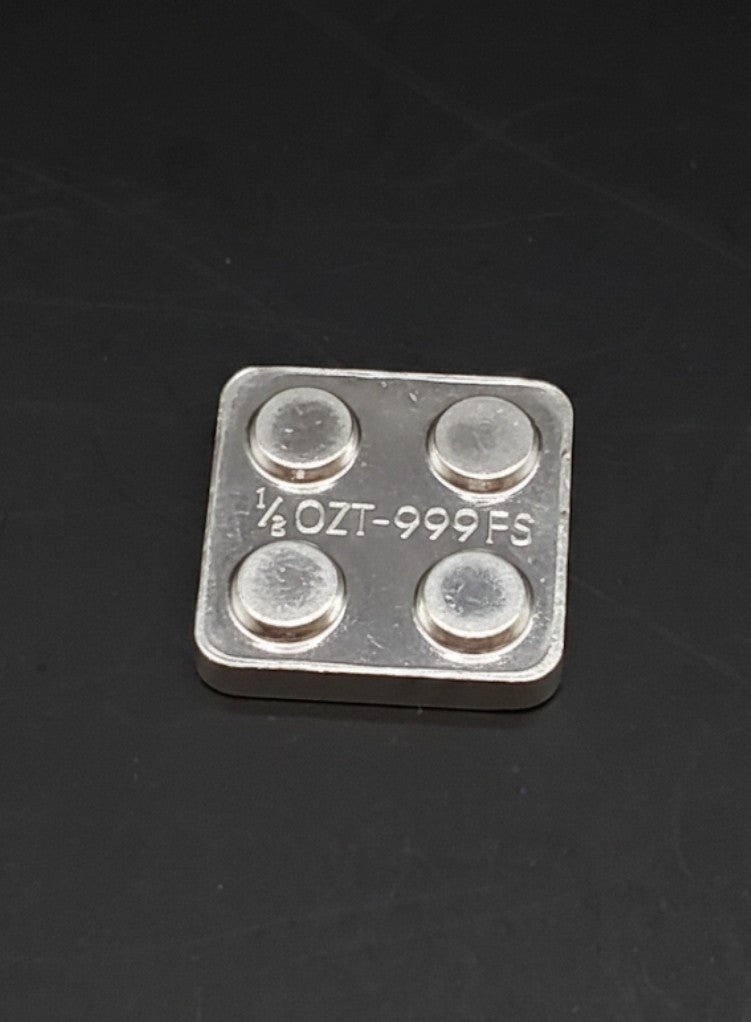Silver Starter Lot: (2) 1/8 oz .999 Fine Silver Bricks – Stackable Bullion Bar