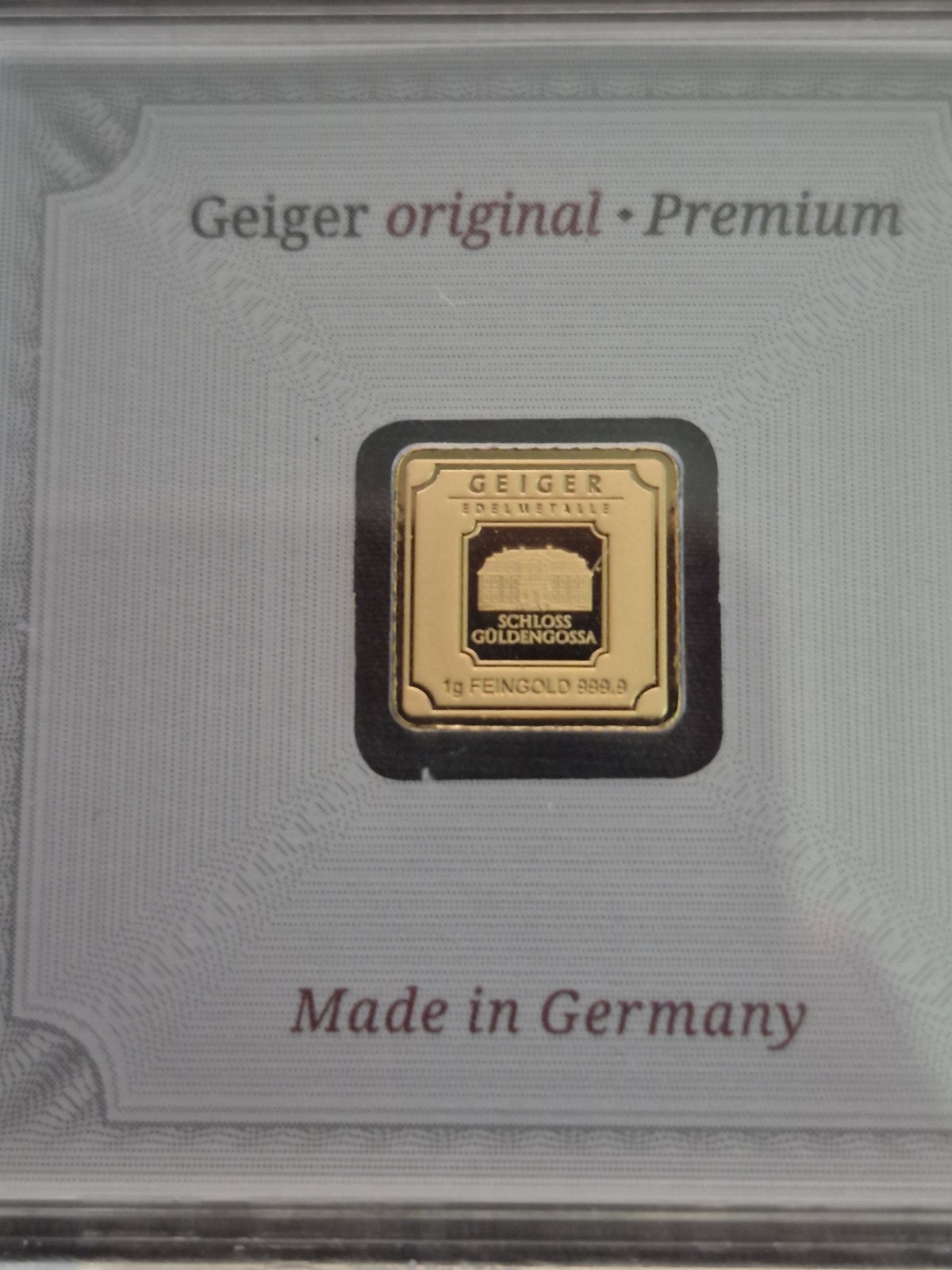 24k Gold Geiger 999.9 1 Gram Gold Pure – Certified in Assay