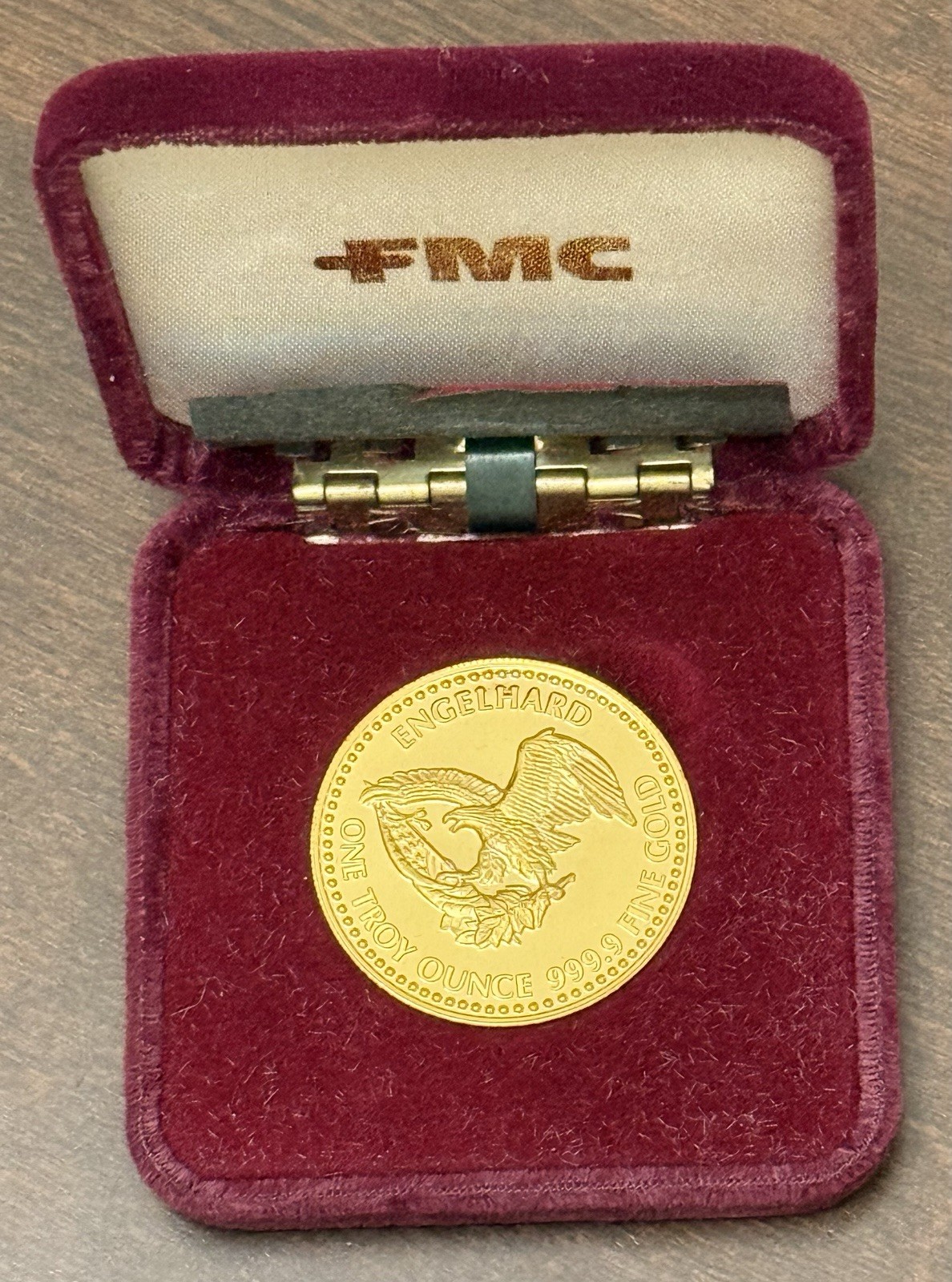 VINTAGE 1987 ENGELHARD “COTTON” PROOF 999.9 GOLD 1 OZ W/BOX 25 MADE Very Rare