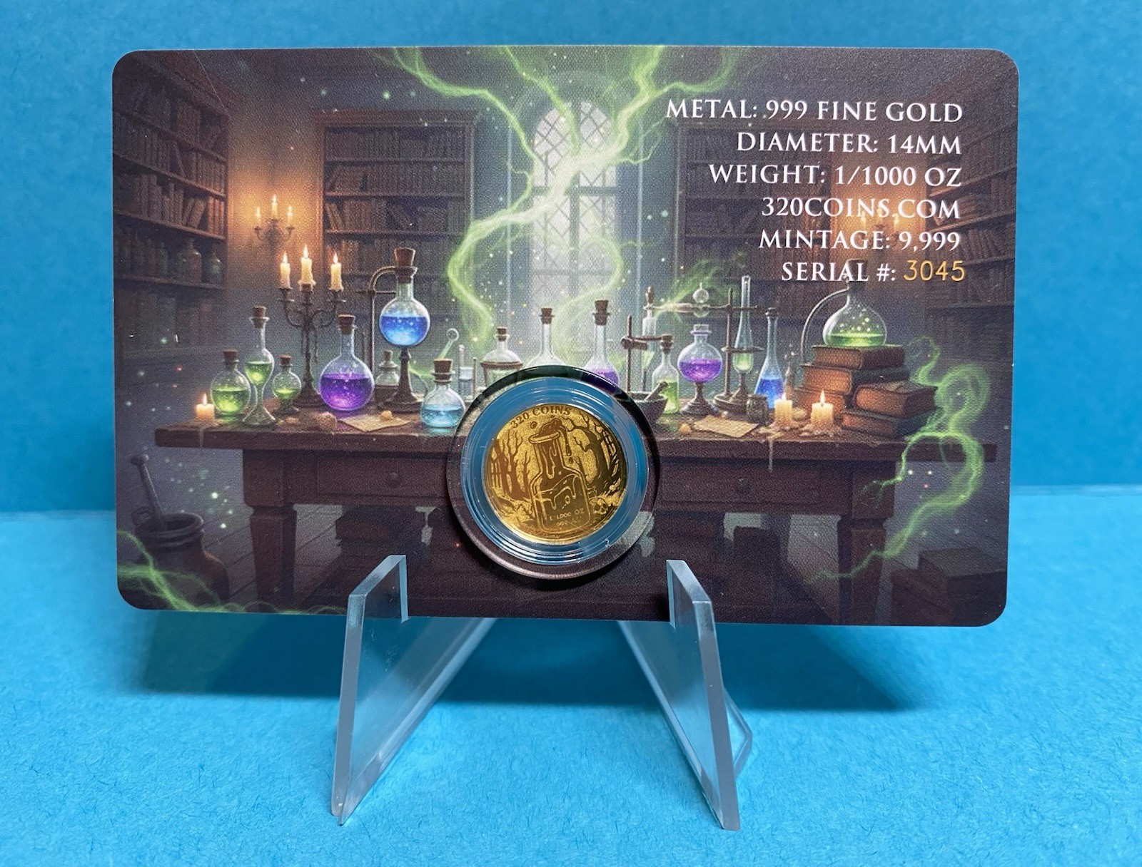 Jekyll & Hyde Gold 1/1000 Oz 999 Fine Round in COA Card