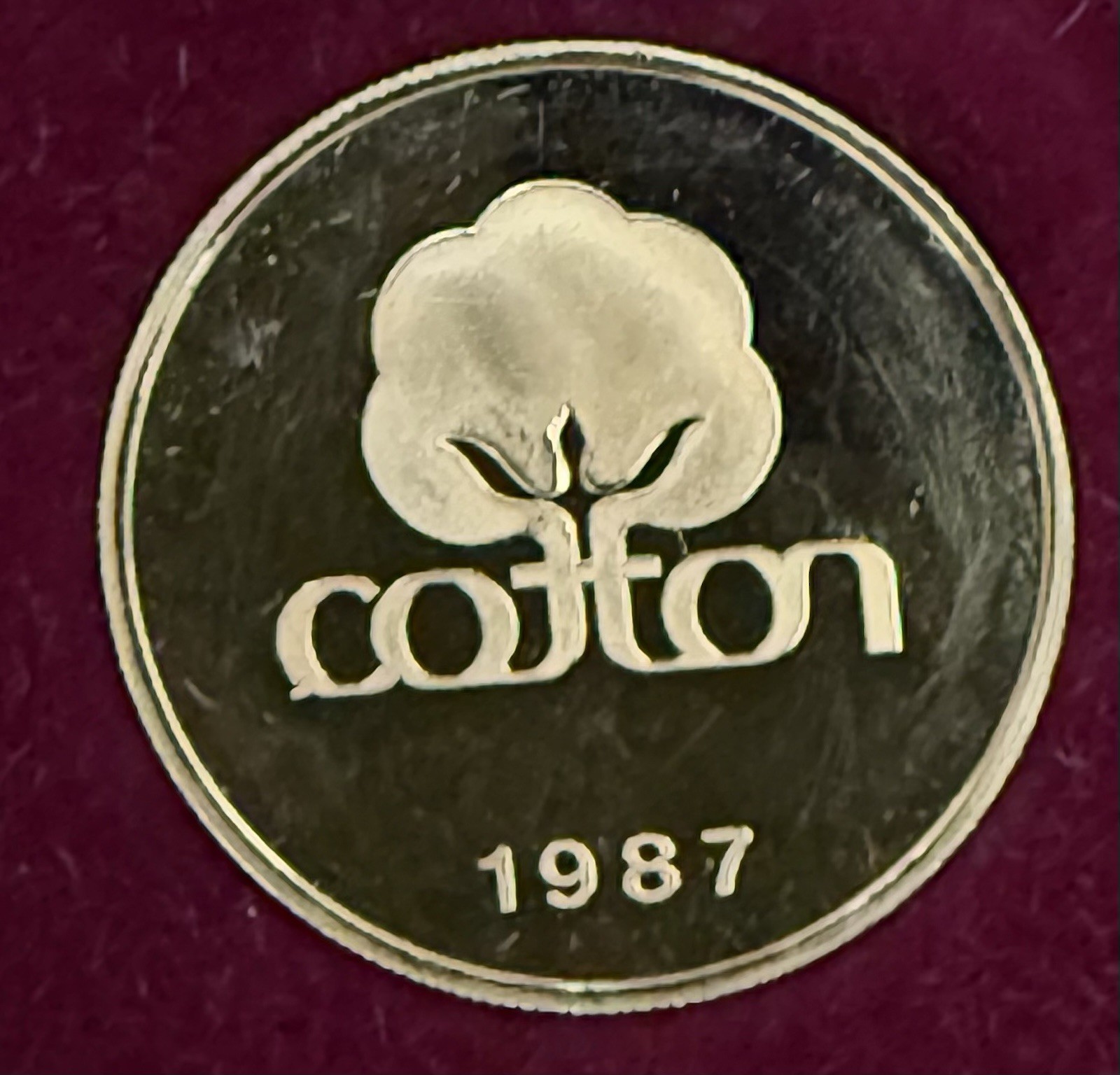 VINTAGE 1987 ENGELHARD “COTTON” PROOF 999.9 GOLD 1 OZ W/BOX 25 MADE Very Rare
