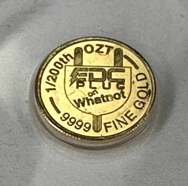 .9999 Gold 1/200 Oz Fractional Bullion Whatnot Everyday Coin Art Prepper Round