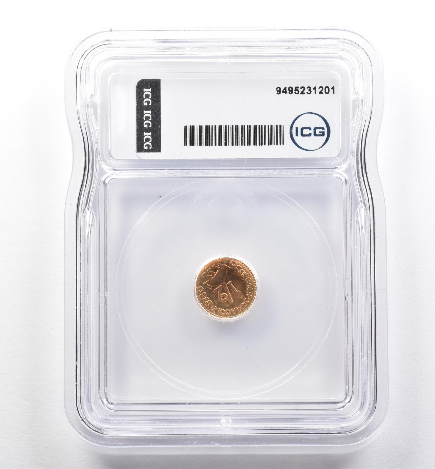 (1854) California Fractional Gold Token Indian Head 1/2 Dollar MS62 ICG *7441