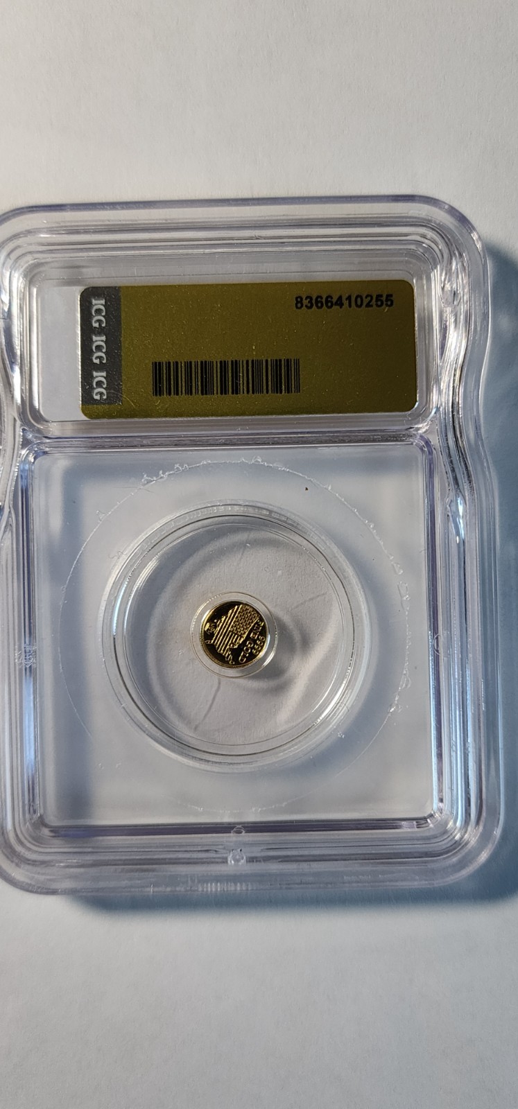 ICG MS70 Bald Eagle Gold Round ND Slabbed 1/500th oz Gold Composition