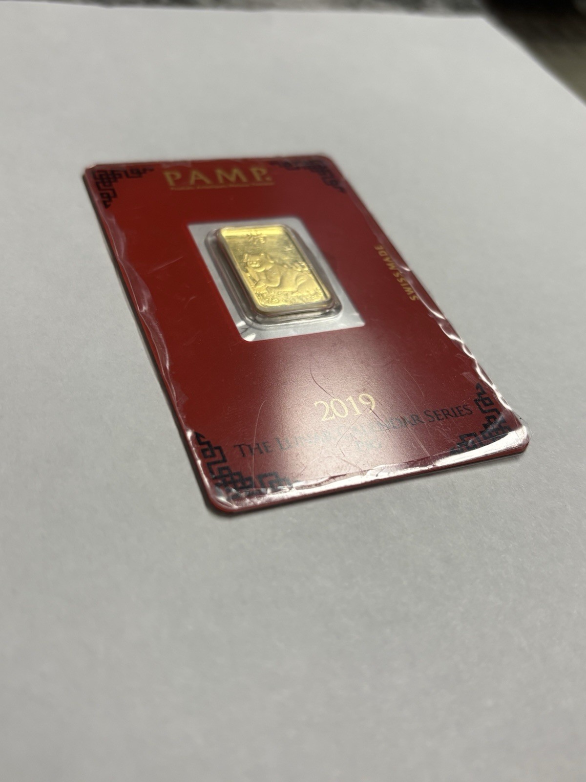 5 GRAM GOLD BAR ✪ PAMP SUISSE LUNAR PIG ASSAY CRACKED
