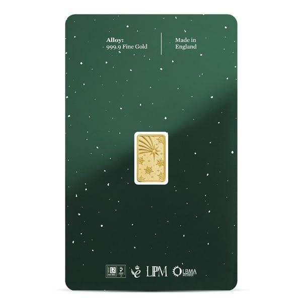 Christmas Assay Baird & Co. GOLD Bar – 1 Gram .9999 Pure – Made in England