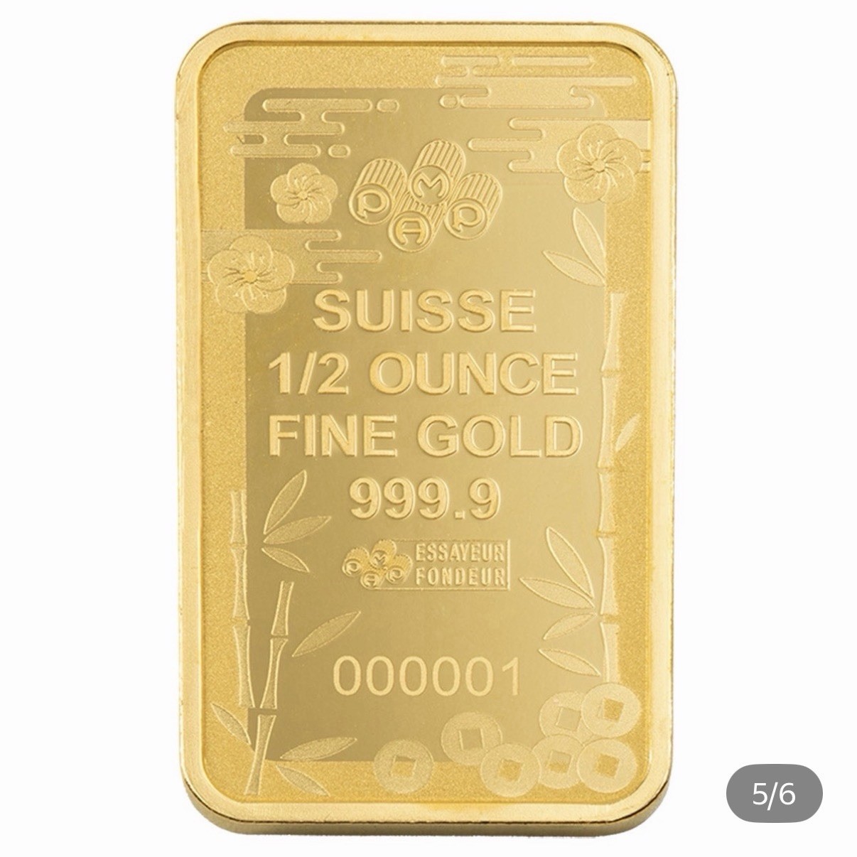 1/2 oz Gold Bar PAMP Good Luck Maneki Neko (New In Assay)
