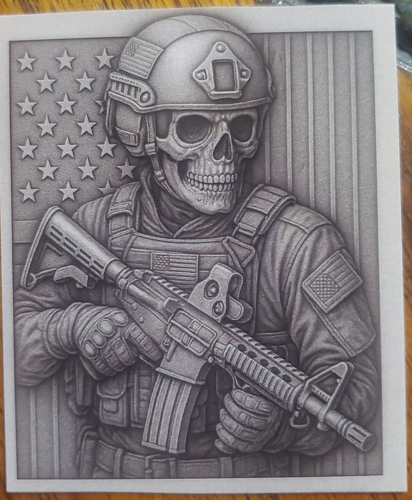 Tactical Skeleton Soldier 1/200th oz .9999 Fine Gold Plug in Capsule W/Art Card