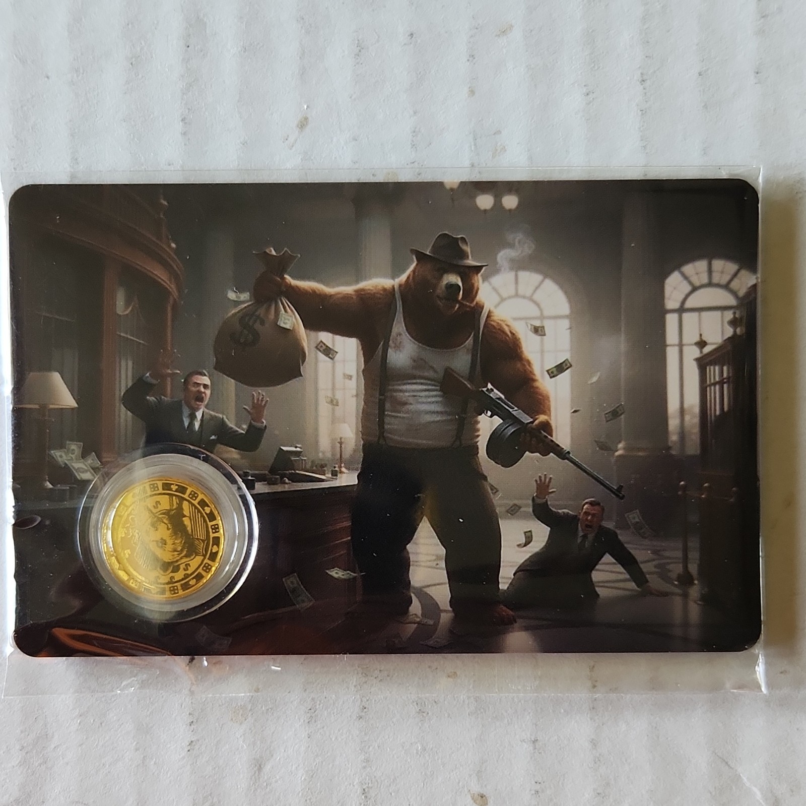 5-0 Coins .999 Fine Gold Round 1/1000 oz in Card Holder