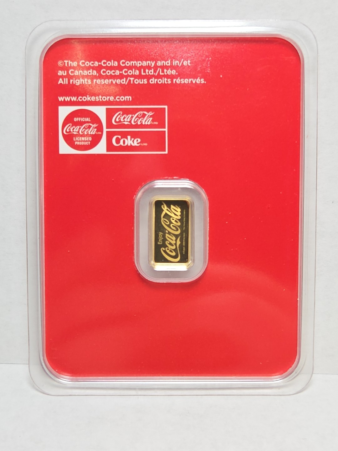 Coca-Cola 1/2 Gram .9999 Pure Gold Bar in Assay Package–Collectible Gold RTC167