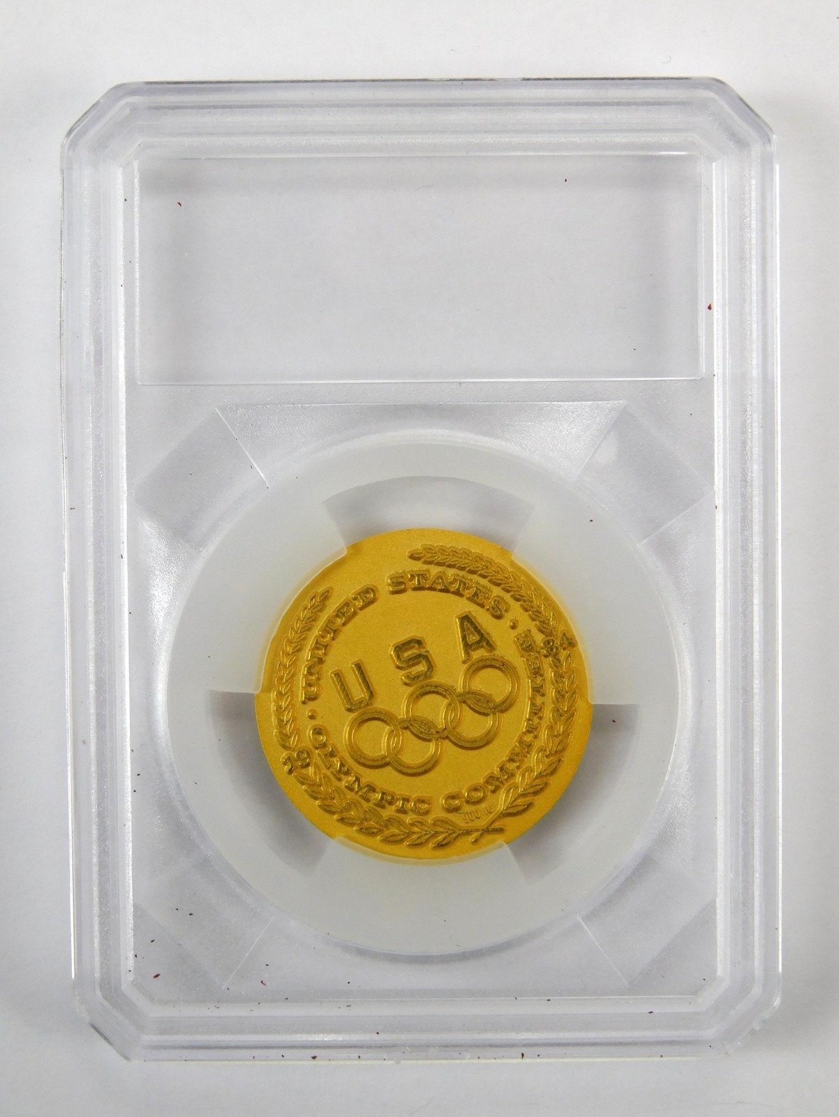 US 1984 Salvador Dali Olympic Games Gold Medal Medallion Round Coin Track Field